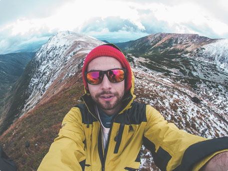 selfie in the mountains three